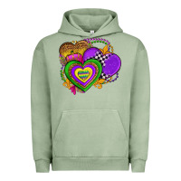 Pigment Oil Green mardi gras heart olivia Urban Hoodie - OliviaCreatesArt