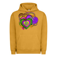 Mardi Gras Heart Olivia Urban Hoodie | Teevron