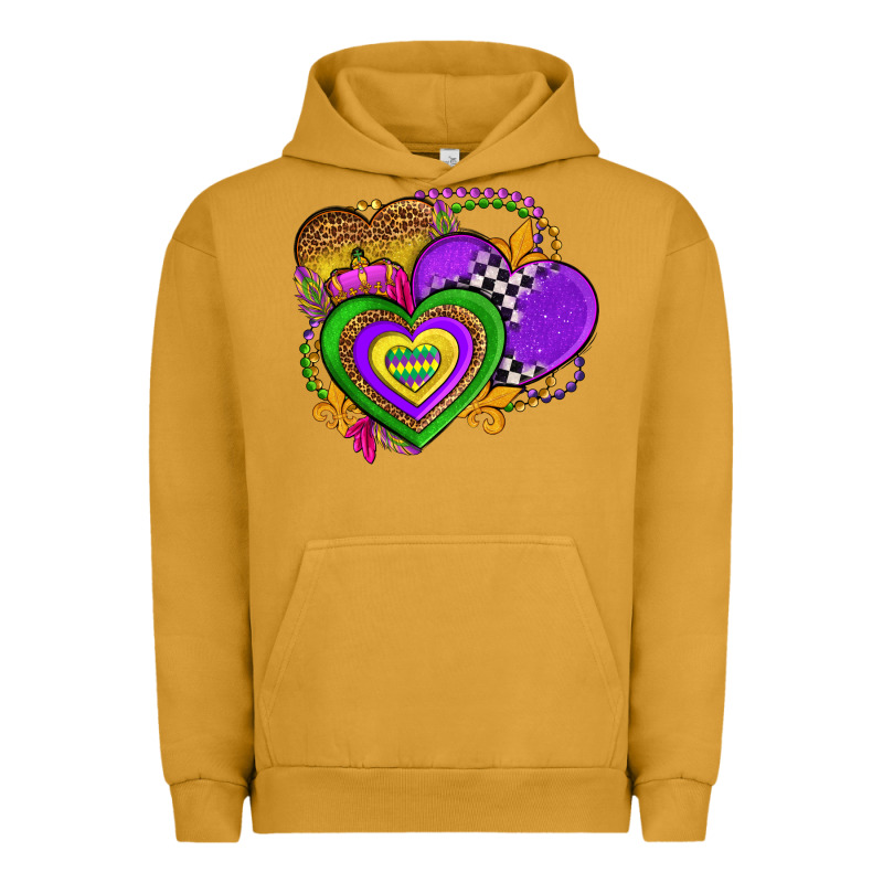 Mardi Gras Heart Olivia Urban Hoodie by OliviaCreatesArt | Teevron