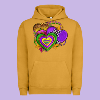 Mardi Gras Heart Olivia Urban Hoodie Designed By Oliviacreatesart