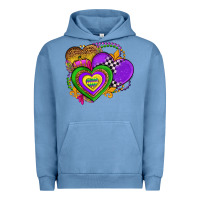 Pigment Pebble Blue mardi gras heart olivia Urban Hoodie - OliviaCreatesArt