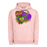 Pigment Salmon mardi gras heart olivia Urban Hoodie - OliviaCreatesArt