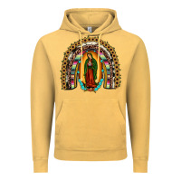 Vintage Mustard our lady of Guadalupe rainbow Vintage Hoodie - JahusDesignShop