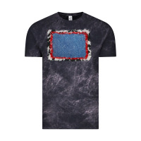 Cloud Black cowhide bandana denim background Vintage Tee - AdoDesignShop