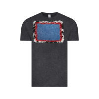 Vintage Black cowhide bandana denim background Vintage Tee - AdoDesignShop