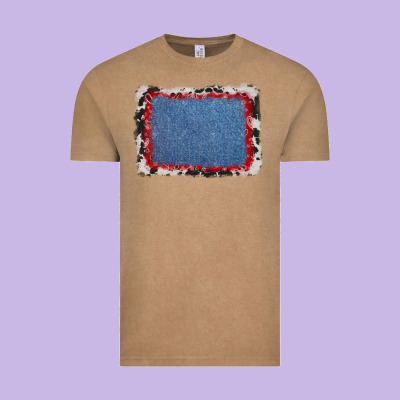Cowhide Bandana Denim Background Vintage Tee Designed By Adodesignshop