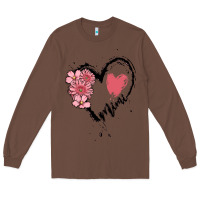 Chestnut mimi flower heart Long Sleeve Tee - MaliasSmallBusiness