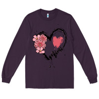 Plum mimi flower heart Long Sleeve Tee - MaliasSmallBusiness