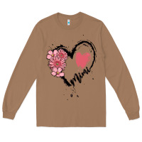 Toasted Coconut mimi flower heart Long Sleeve Tee - MaliasSmallBusiness