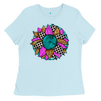 Baby Blue race sunflower Ladies Tee - Zillion Design Studio