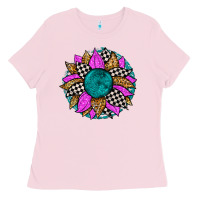 Bubblegum Pink race sunflower Ladies Tee - Zillion Design Studio