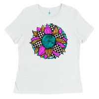 White race sunflower Ladies Tee - Zillion Design Studio