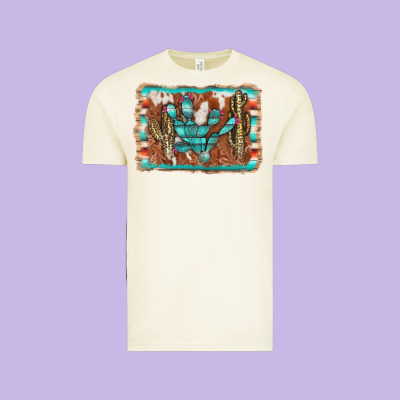 Cactus Cowhide Serape Vintage Tee Designed By Adodesignshop