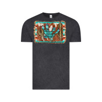 Vintage Black cactus cowhide serape Vintage Tee - AdoDesignShop