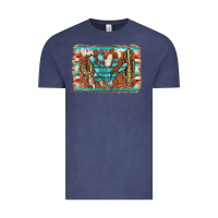 Vintage Denim cactus cowhide serape Vintage Tee - AdoDesignShop