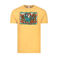 Vintage Mustard cactus cowhide serape Vintage Tee - AdoDesignShop