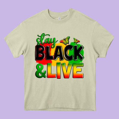 Stay Black And Live Heavy Core Tee Designed By Zillion Design Studio