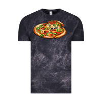Cloud Black big pizza Vintage Tee - AdoDesignShop
