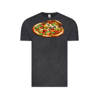 Vintage Black big pizza Vintage Tee - AdoDesignShop