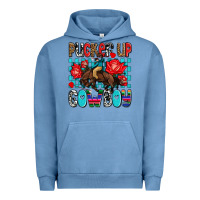 Pigment Pebble Blue pucker up cowboy olivia Urban Hoodie - OliviaCreatesArt