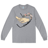 Heather Grey personalized grandma Long Sleeve Tee - MaliasSmallBusiness