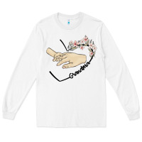 White personalized grandma Long Sleeve Tee - MaliasSmallBusiness
