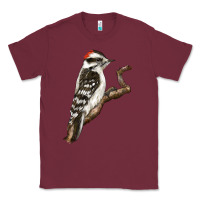 Burgundy Downy Woodpecker Classic Tee - LillyAllenDesigns