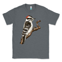 Charcoal Heather Downy Woodpecker Classic Tee - LillyAllenDesigns