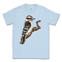 Dusty Blue Downy Woodpecker Classic Tee - LillyAllenDesigns