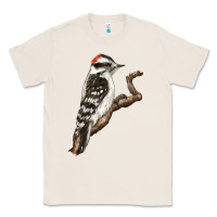 Natural Downy Woodpecker Classic Tee - LillyAllenDesigns