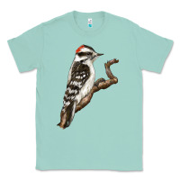Seafoam Downy Woodpecker Classic Tee - LillyAllenDesigns