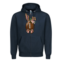 Navy American Football Easter Bunny Zipper Hoodie - BundleAndBundleShop