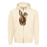 Sandshell American Football Easter Bunny Zipper Hoodie - BundleAndBundleShop