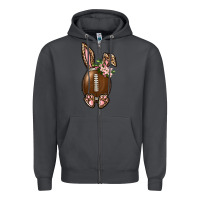 Smoke American Football Easter Bunny Zipper Hoodie - BundleAndBundleShop