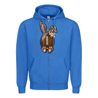 True Royal American Football Easter Bunny Zipper Hoodie - BundleAndBundleShop