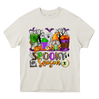 Cream Spooky Season Coffee Cups Heavy Core Tee - texasbilliewilder