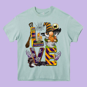 Halloween Love Gnome Heavy Core Tee Designed By Barkaloodesign