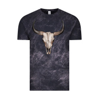Cloud Black bullskull Vintage Tee - Artiststas
