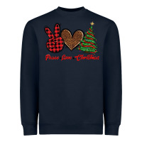 Navy peace love christmas Heavyweight Sweatshirt - BarkalooDesign