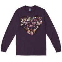 Plum but first coffee Long Sleeve Tee - MaliasSmallBusiness