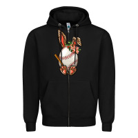 Black Baseball Easter Bunny Zipper Hoodie - BundleAndBundleShop