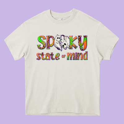 Spooky State Of Mind Heavy Core Tee Designed By Texasbilliewilder