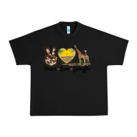 Black Peace Love Giraffes Urban Heavy Tee - LillyAllenDesigns