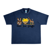 Navy Peace Love Giraffes Urban Heavy Tee - LillyAllenDesigns
