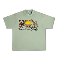 Oil Green Peace Love Giraffes Urban Heavy Tee - LillyAllenDesigns