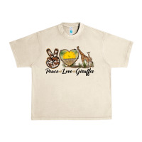 Sandshell Peace Love Giraffes Urban Heavy Tee - LillyAllenDesigns
