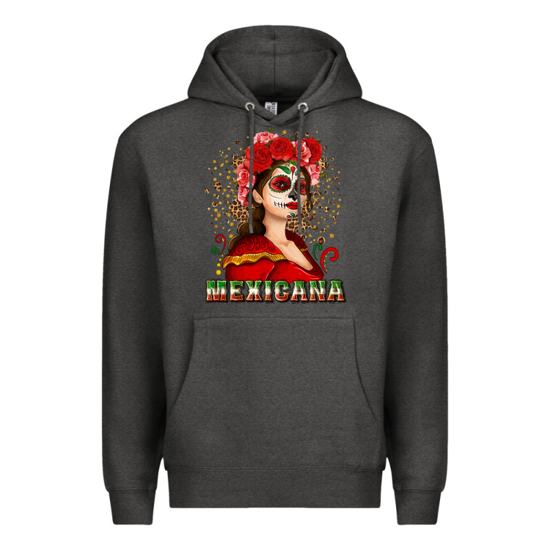 Sugar Skull Girl With Mexicana Premium Hoodie by NancyCooperArtShop | Teevron