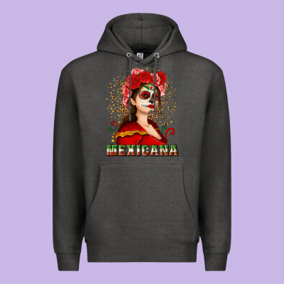 Sugar Skull Girl With Mexicana Premium Hoodie Designed By Nancycooperartshop