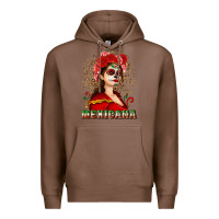 Chestnut Sugar skull girl with Mexicana Premium Hoodie - NancyCooperArtShop