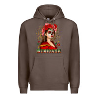 Coffee Sugar skull girl with Mexicana Premium Hoodie - NancyCooperArtShop